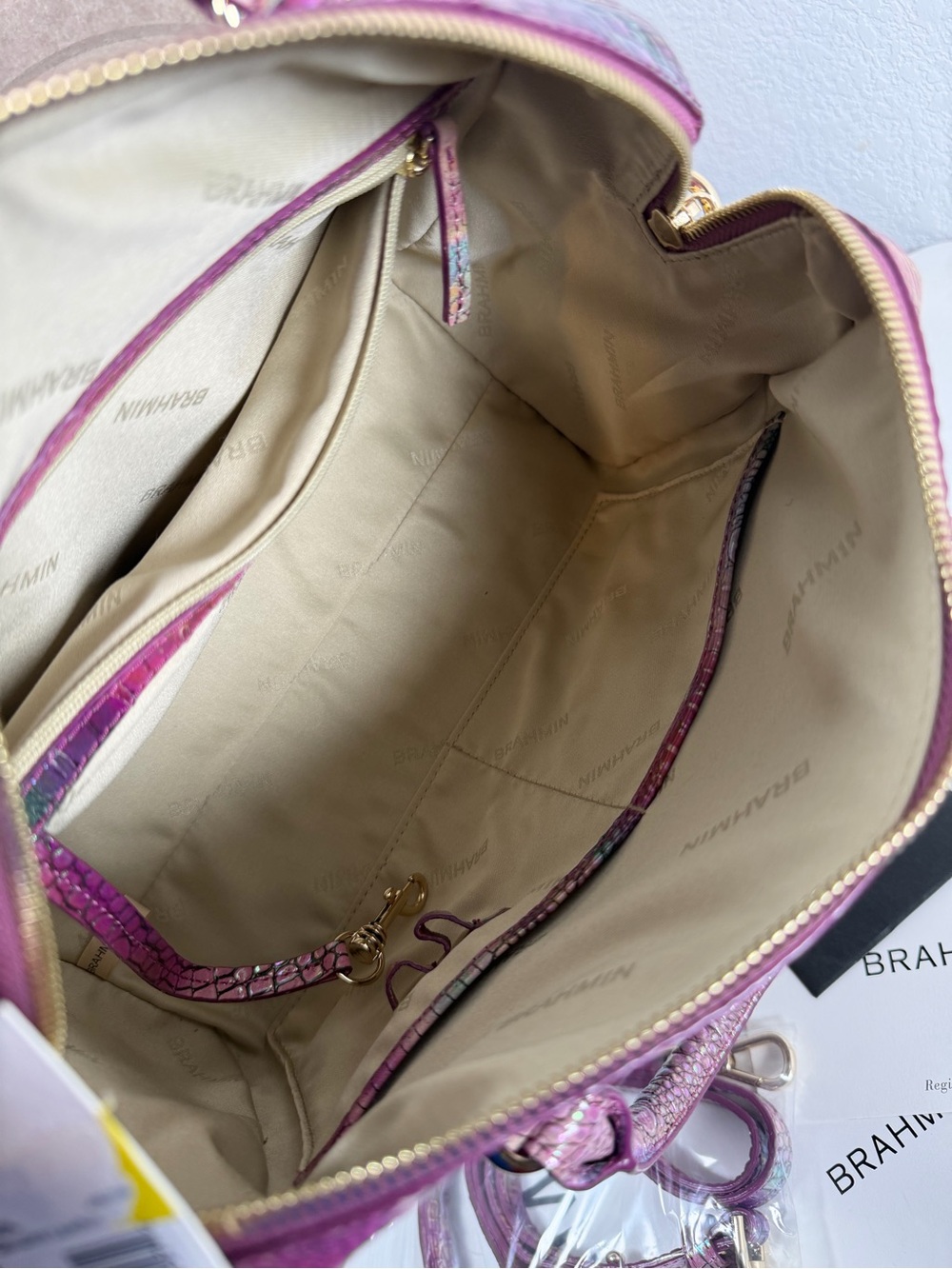 NWT BRAHMIN croc embossed Handbag - Picture 5 of 6